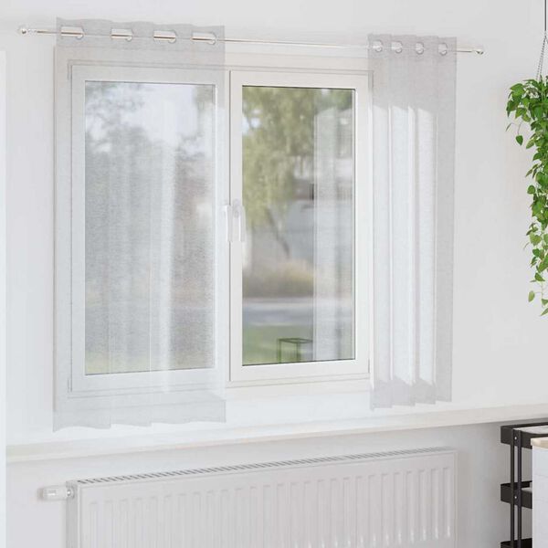 vidaXL Voile zavjesa 2 pcs Svijetlo siva 175 x 140 cm Poliester