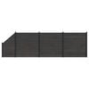 vidaXL Panel ograde 4 pcs WPC i aluminij Crna