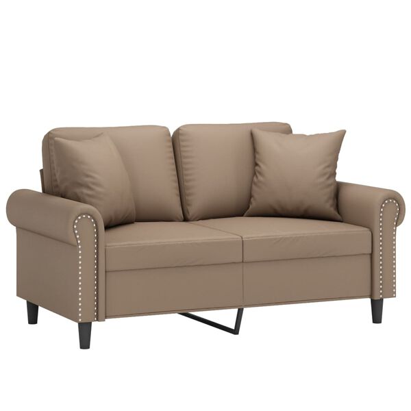 vidaXL Dvosjed s jastucima boja cappuccina 120 cm od umjetne kože