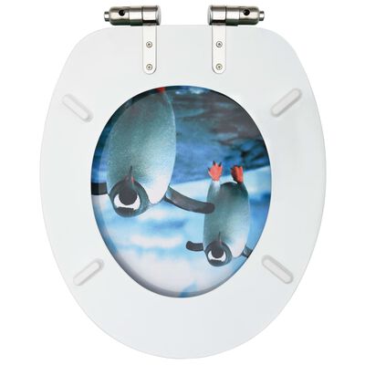 vidaXL Toaletne daske s poklopcem 2 kom MDF s uzorkom pingvina