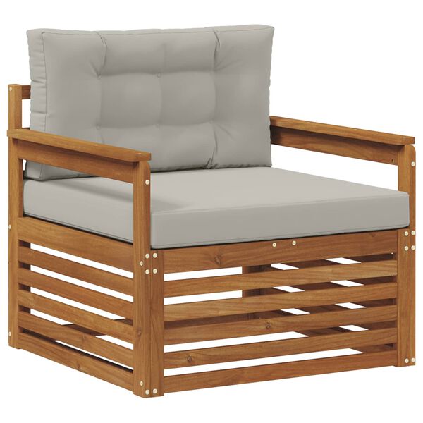 vidaXL Set vanjskih sofa Čvrsto drvo akacije i poliester Prirodna