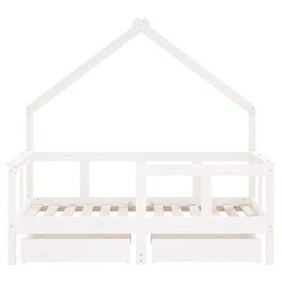 vidaXL Okvir za dječji krevet s ladicama bijeli 70x140 cm od borovine