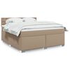 vidaXL Krevet box spring s madracem cappuccino 180x200 cm umjetna koža