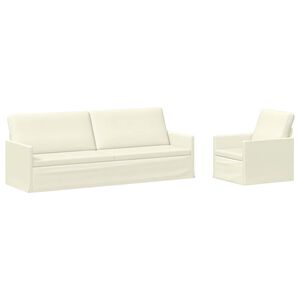 vidaXL Set sofe 2 pcs Krem Kordura tekstil