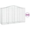 vidaXL Lučne gabionske ko&scaron;are 40kom 200x50x120/140cm pocinčano željezo