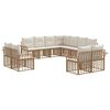 vidaXL Set vanjskih sofa 11 kom. Prirodna i krema bijela Poliester