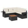 vidaXL 6-dijelni set vrtnih sofa s jastucima crni od poliratana