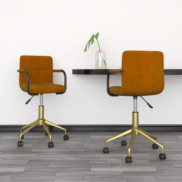 vidaXL Okretne blagovaonske stolice 2 kom smeđe bar&scaron;unaste