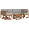 vidaXL Set vanjskih sofa s jastukom 7 pcs Prirodna i svijetlo siva