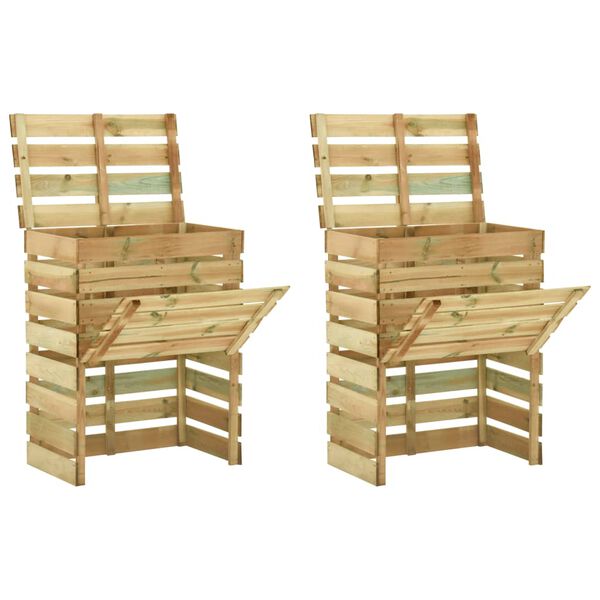 vidaXL Re&scaron;etkasti vrtni komposter 2 kom 80 x 50 x 100 cm od borovine