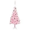 vidaXL Umjetno osvijetljeno božićno drvce s kuglicama rozo 180 cm PVC