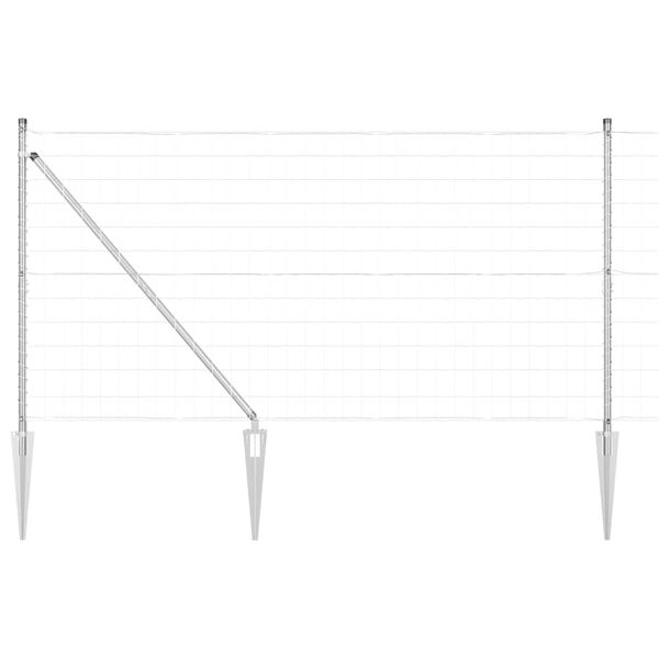 vidaXL Ograda s postovima Srebrno 1,2 x 10 m Čelik