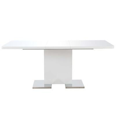 vidaXL Produživi blagovaonski stol visoki sjaj bijeli 180x90x76 cm MDF