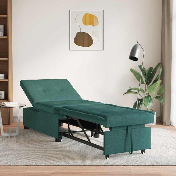 vidaXL Krevet-sofa na razvlačenje Tamnozelena 194 x 50 x 82 cm