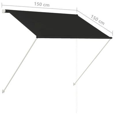 vidaXL Tenda na uvlačenje 150 x 150 cm antracit