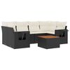 vidaXL 7-dijelni set vrtnih sofa od poliratana s jastucima crni