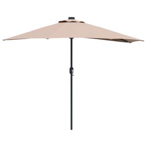 vidaXL Vrtni suncobran 294 x 150 x 224 cm Poliester i čelik Sivosmeđa