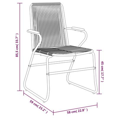 vidaXL Vrtne stolice 4 kom crne 58 x 59 x 85,5 cm od PVC ratana