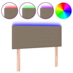 vidaXL LED uzglavlje smeđesivo 80 x 5 x 78/88 cm od tkanine