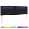vidaXL LED glava kreveta Crna 180 cm Lažna koža