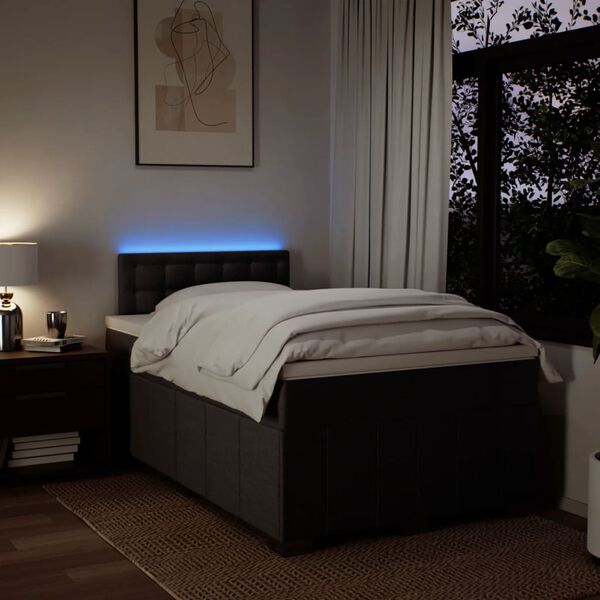 vidaXL Krevet box spring s madracem tamnosmeđi 120 x 190 cm od tkanine