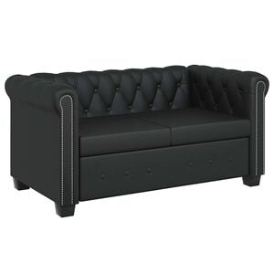 vidaXL Dvosjed Chesterfield od umjetne kože crni