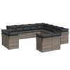 vidaXL 13-dijelni set vrtnih sofa od poliratana s jastucima sivi