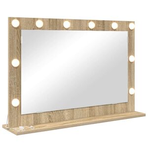 vidaXL Ogledalo za Toalet Sonoma hrast 80 x 55 x 18 cm Pravokutni