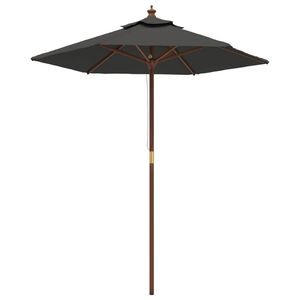 vidaXL Vrtni suncobran s drvenim stupom antracit 196 x 231 cm