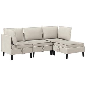 vidaXL Set namje&scaron;taja za dnevni boravak 4 pcs Zobena Tkanina