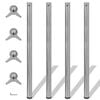 242138 4 Height Adjustable Table Legs Brushed Nickel 1100 mm