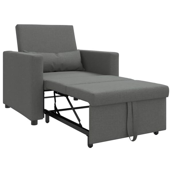 vidaXL Sofa na razvlačenje Singl Tamno siva 90 x 165 x 87 cm tkanina