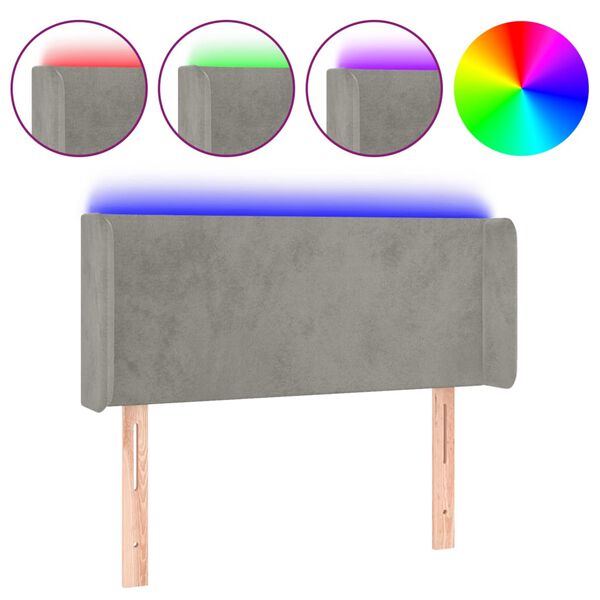 vidaXL LED uzglavlje svjetlosivo 83x16x78/88 cm bar&scaron;unasto