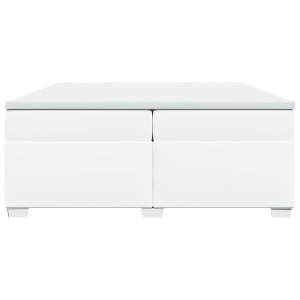 vidaXL Krevet s oprugama i madracem bijeli 200x200 cm umjetna koža