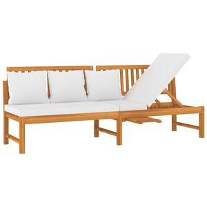 vidaXL Dnevni ležaj s krem jastukom 200x60x75 cm masivno drvo bagrema
