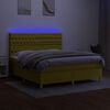 vidaXL Krevet box spring s madracem LED zeleni 160x200 cm od tkanine