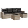 vidaXL 6-dijelni set vrtnih sofa od poliratana s jastucima svjetlosivi