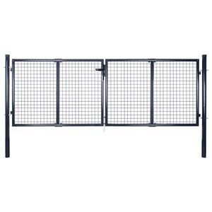 vidaXL Vrtna vrata od mrežastog čelika 300 x 75 cm, siva