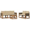 vidaXL Set vanjskih sofa s jastukom 6 pcs Prirodna i bež