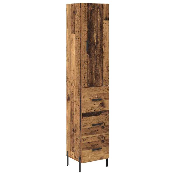 vidaXL Highboard Staro drvo 34,5 x 34 x 180 cm Konstruirano drvo