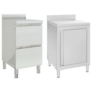 vidaXL Komercijalni kuhinjski ormarići 2 kom. od nehrđajućeg čelika