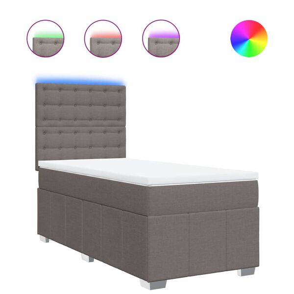 vidaXL Krevet s oprugama i madracem smeđesivi 90x200 cm od tkanine