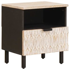 vidaXL Noćni ormar s ladicama Bijelo 40 x 33 x 46 cm Čvrsto drvo manga