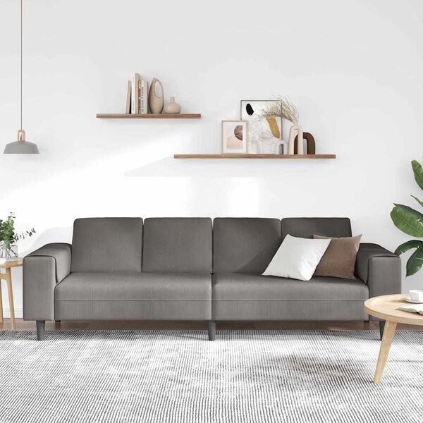 vidaXL Sofa s jastukom Svijetlo siva 250 x 77 x 76 cm Kordura tekstil