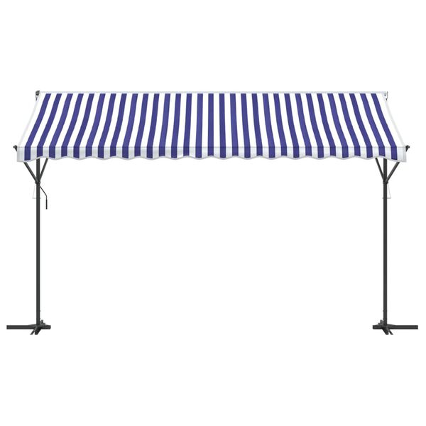 vidaXL Samostojeća tenda plavo-bijela 400 x 300 cm od tkanine i čelika