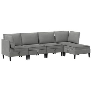 vidaXL Set namje&scaron;taja za dnevni boravak 5 pcs Tamnosiva Tkanina