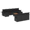 vidaXL 11-dijelni set vrtnih sofa od poliratana s jastucima crni