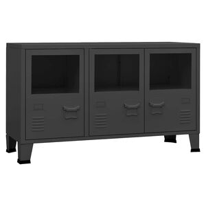 vidaXL Komoda antracit 105 x 35 x 62 cm od metala i stakla