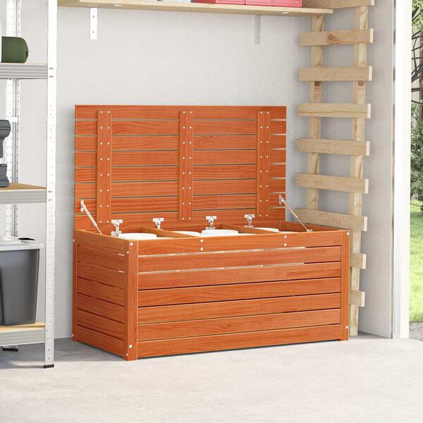 vidaXL Kutija za spremanje s pohranom Vosak smeđa 101 x 50,5 x 46,5 cm