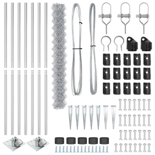 vidaXL Stup za ogradu Srebrno 10 x 1,5 m (40 x 40 mm mreža) Čelik